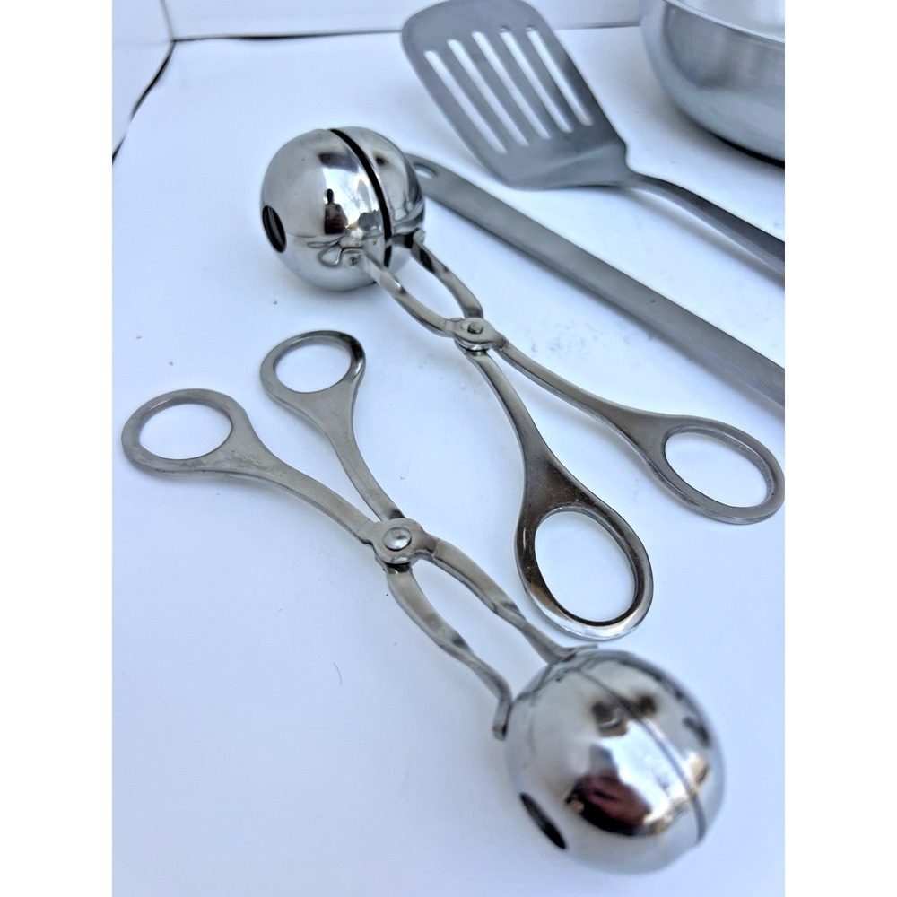 Kitchen Utensil Bundle Stainless Steel Skillet Ladle Spatula Gravy Boat Scoops - Picture 2 of 12